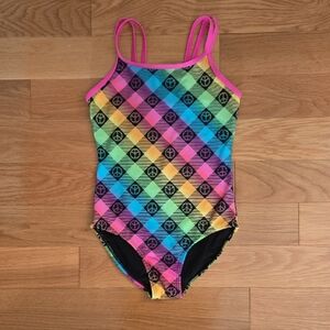 SO Pink and Black One Piece Swimsuit Vibrant Design